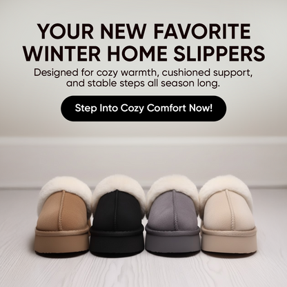 Warmelles FuzzyLift Platform Slippers | Faux Fur Lining Cozy Slides